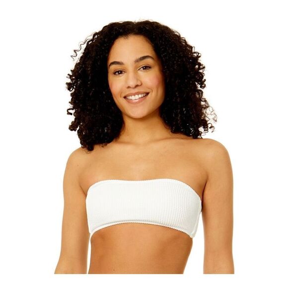 No Boundaries Juniors Textured High Rise Bikini Bottom and Top Set. White. New w - Picture 3 of 7